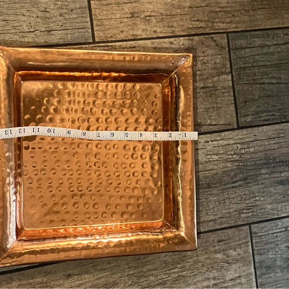 VTG Copper Crate & Barrel Square Decorative Tray